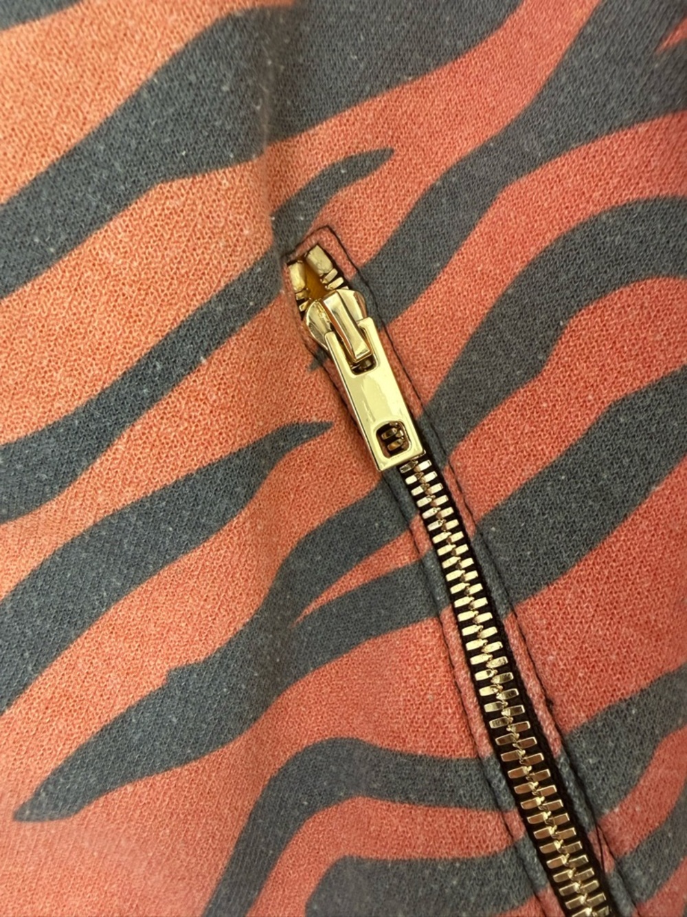 Aviator Nation Classic Velvet Relaxed Zip Hoodie Jacket Orange Tiger Rainbow - Picture 7 of 7